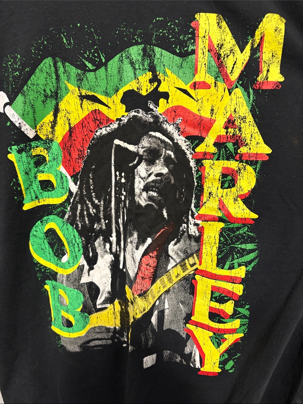 Black Tee with Bob Marley Graphic Sz XL